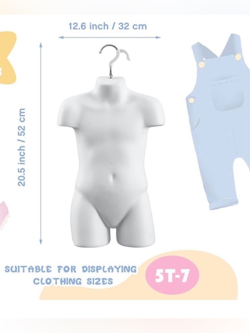 Tioncy 3 Sets of White Mannequin for Toddlers
